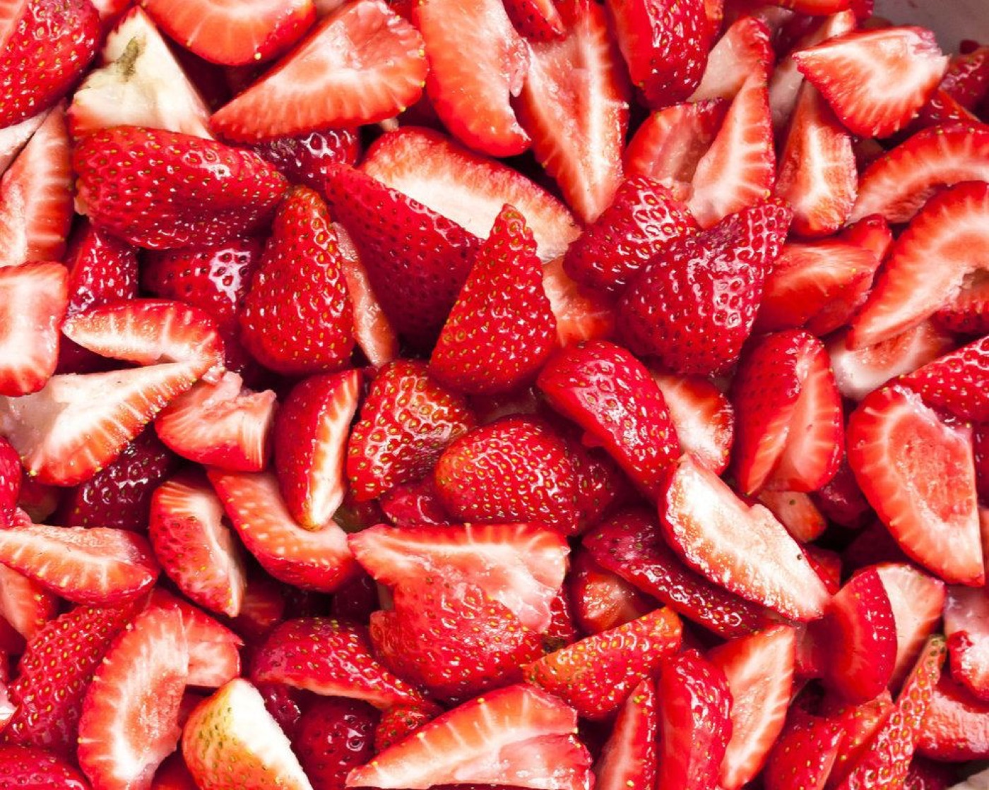 Sliced fresh strawberries